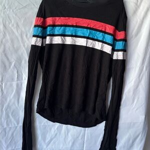 Black Long Sleeve Shirt with Stripes